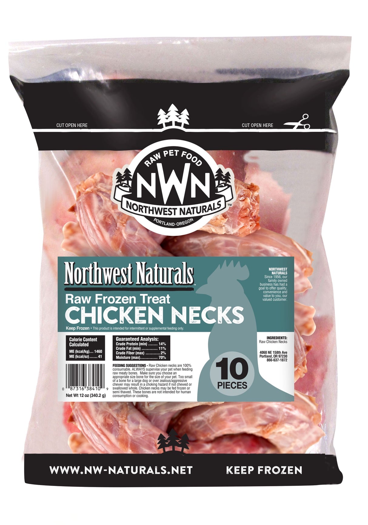 Northwest Naturals Frozen Chicken Necks - 10ct