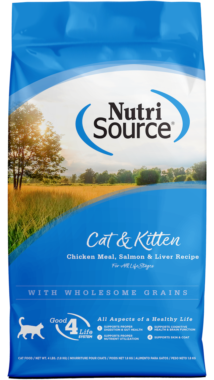 NutriSource Cat & Kitten Chicken Meal, Salmon & Liver Recipe 4lb