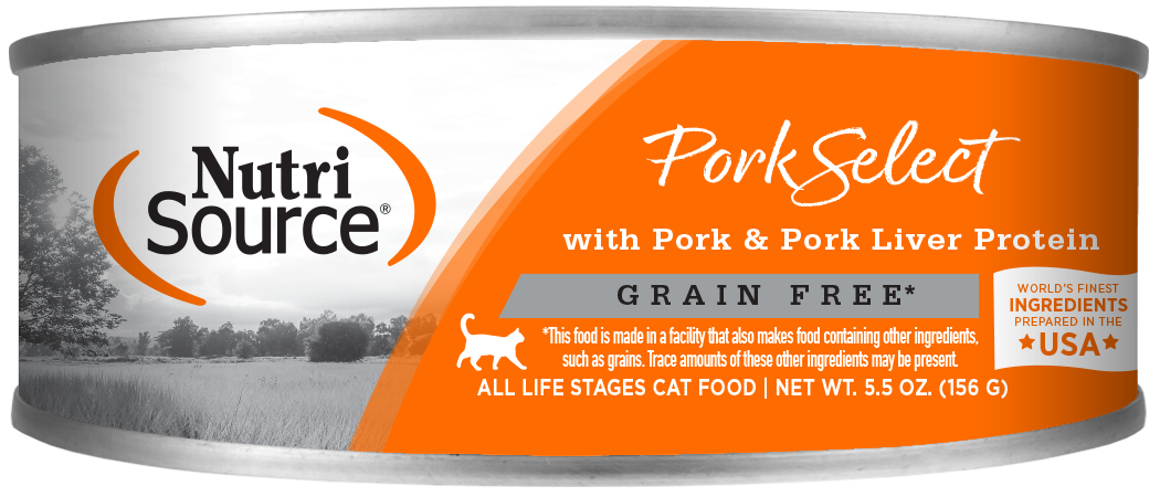 NutriSource Pork Select Pork & Pork Liver Grain Free Formula Wet Cat Food 5.5oz