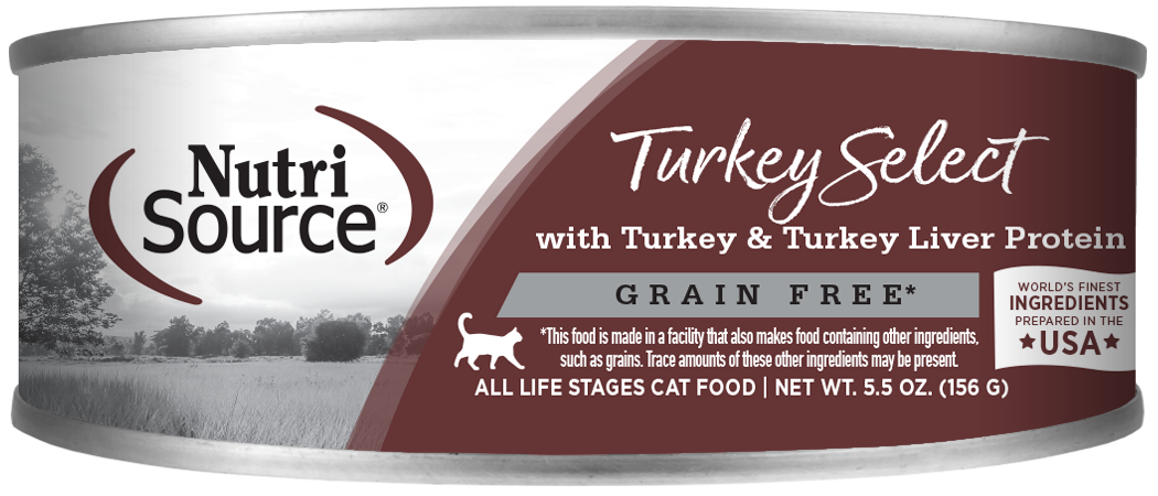 NutriSource Turkey Select Turkey & Turkey Liver Grain Free Formula Wet Cat Food 5.5oz