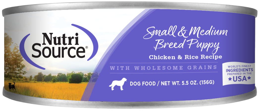 NutriSource Sm/Med Breed Puppy Chicken & Rice Wet Dog Food 5.5oz