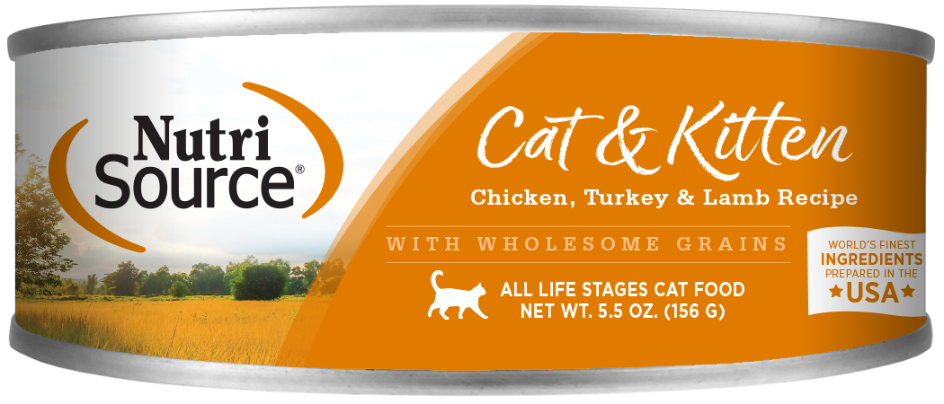 NutriSource Chicken, Turkey & Lamb Formula Healthy Wet Cat Food 5.5oz