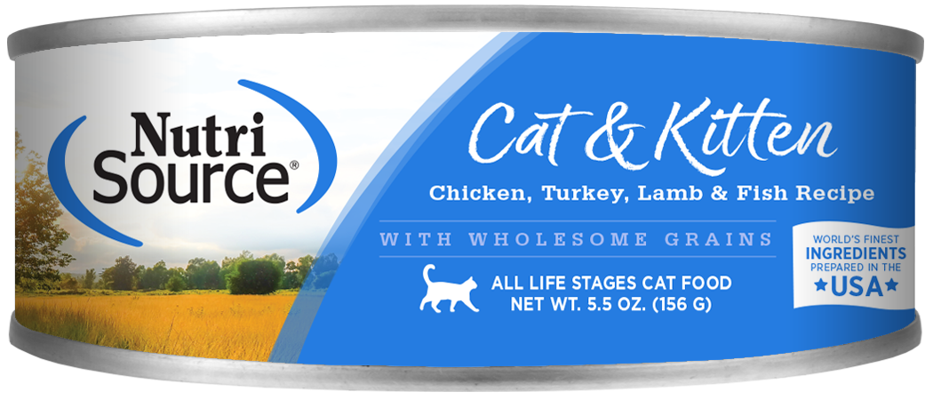 NutriSource Chicken, Turkey, Lamb & Fish Formula Healthy Wet Cat Food 5.5oz