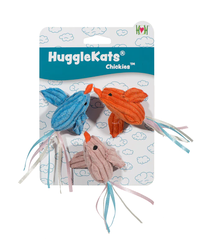 HuggleKats® Chickies Interactive Catnip Cat Toy 3-Pack