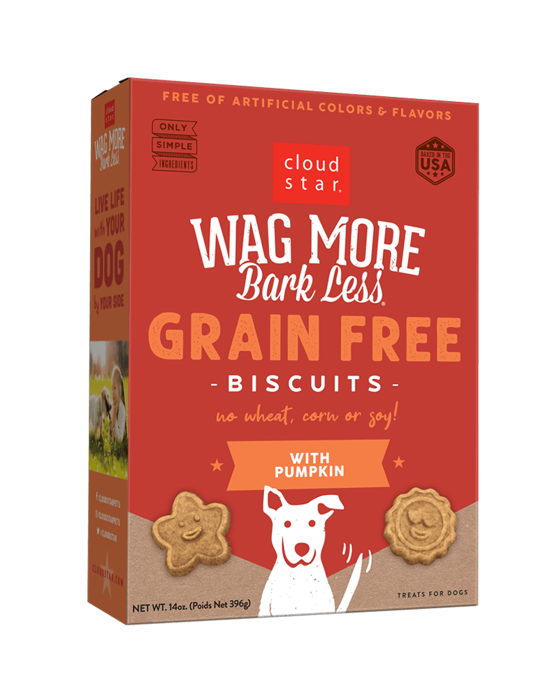 Wag More Bark Less Grain-Free Dog Biscuits: Pumpkin 14oz