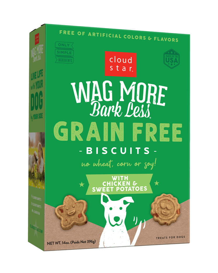 Wag More Bark Less Grain-Free Dog Biscuits: Chicken & Sweet Potato 14oz