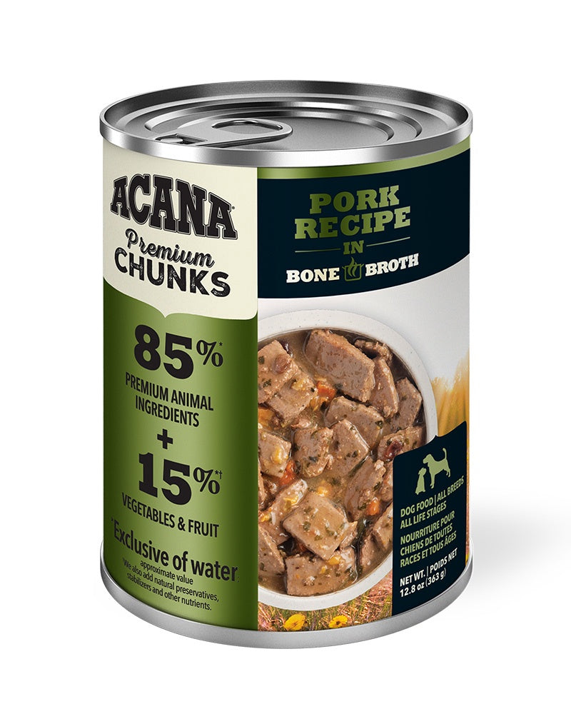 Acana Premium Chunks - Pork Recipe in Bone Broth Wet Dog Food 12.8oz
