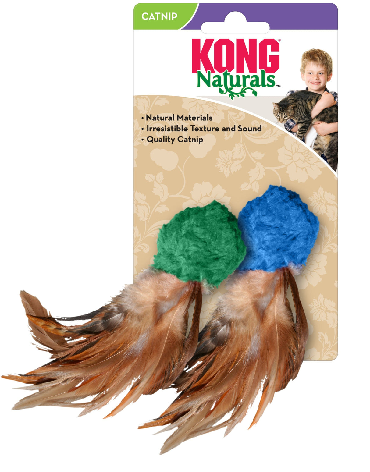 Kong Cat Naturals Crinkle Ball Cat Toy 2pk