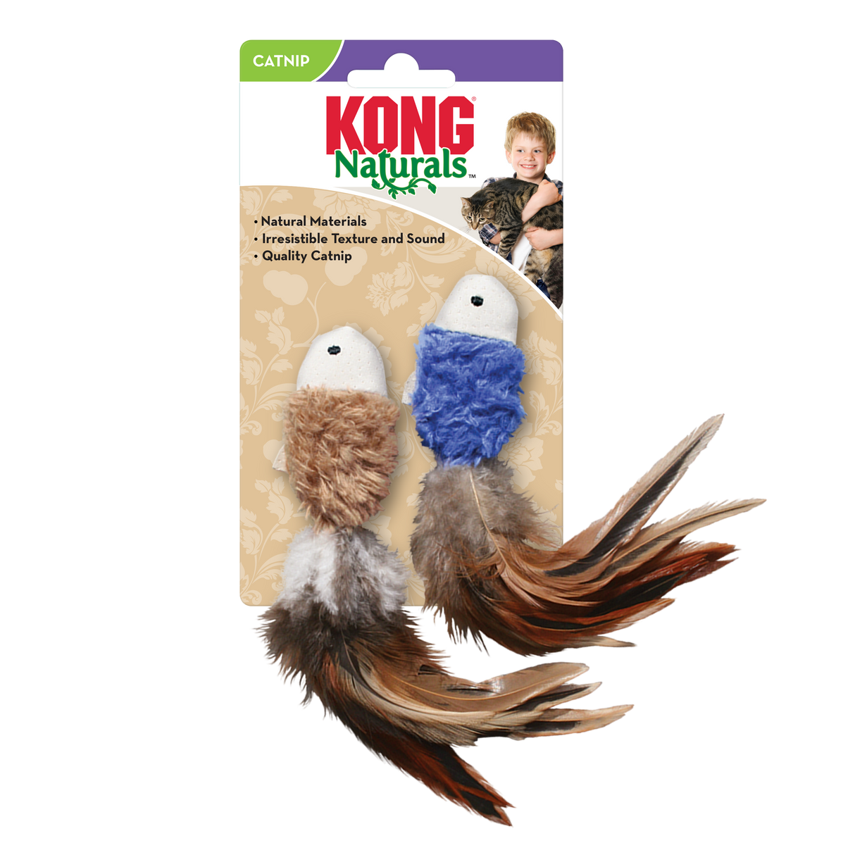 Kong Cat Naturals Crinkle Fish Cat Toy 2pk