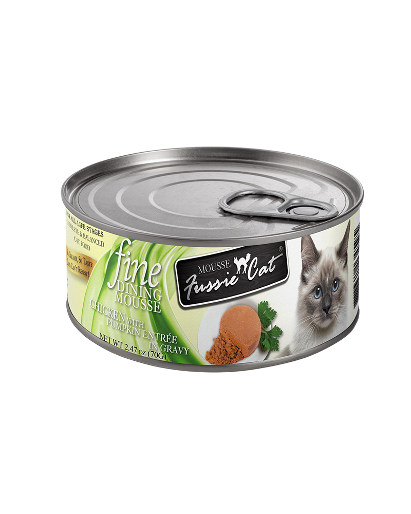 Fussie Cat Fine Dining Mousse Chicken with Pumpkin Wet Cat Food 2.8oz