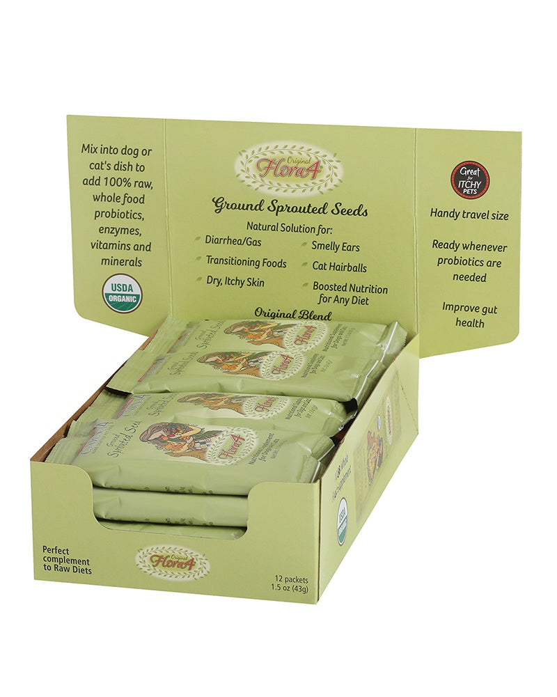 Carna4 Flora4 Ground Sprouted Seeds Live Probiotic Supplement for Dogs & Cats 1.5oz