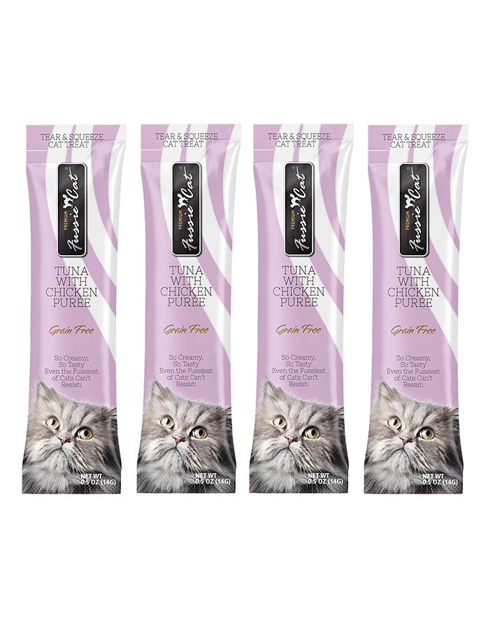 Fussie Cat Tuna with Chicken Puree Cat Treats (4 Pack)