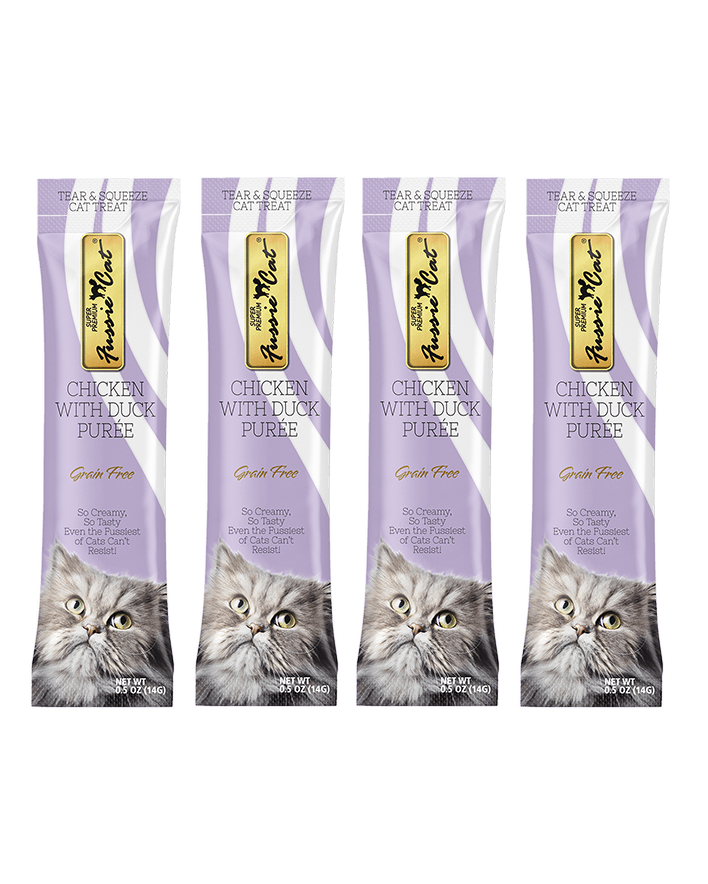 Fussie Cat Chicken with Duck Puree Cat Treats (4-Pack)