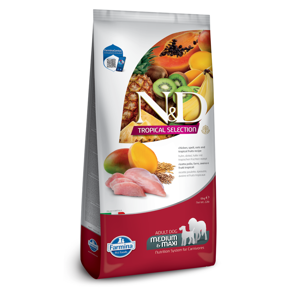 Farmina N&D Tropical Selection Chicken & Oats Medium & Maxi Adult Dry Dog Food 22lb