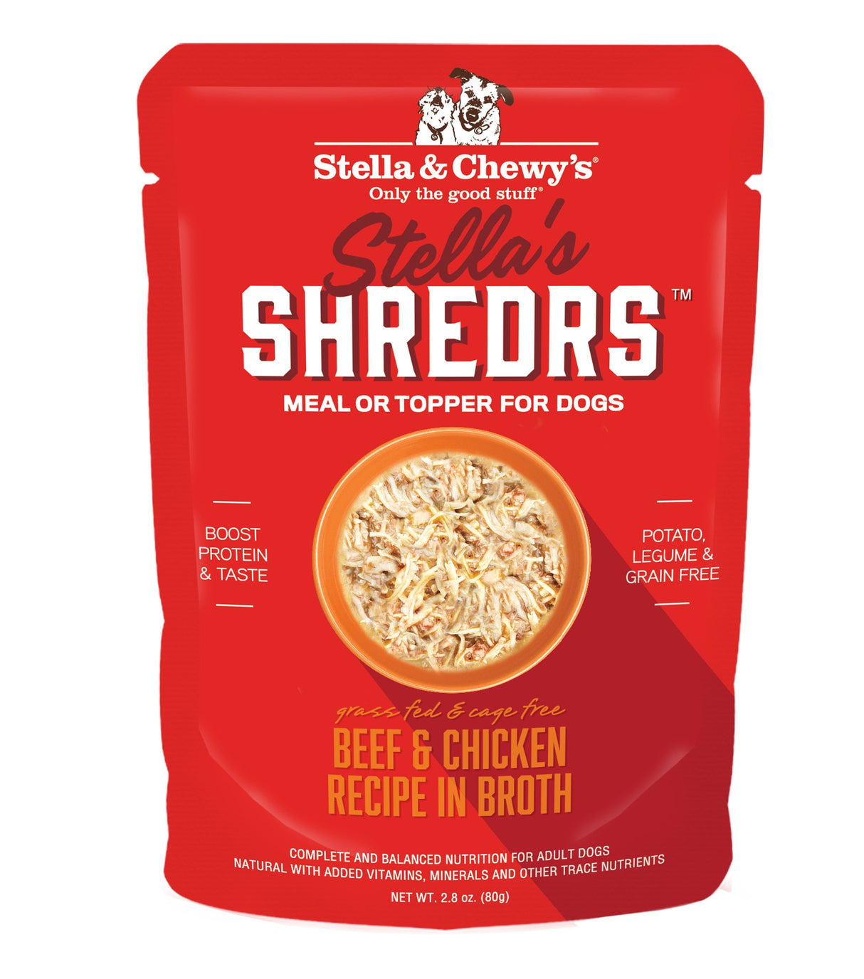 Stella & Chewy's Shredrs Beef & Chicken Recipe in Broth 2.8oz
