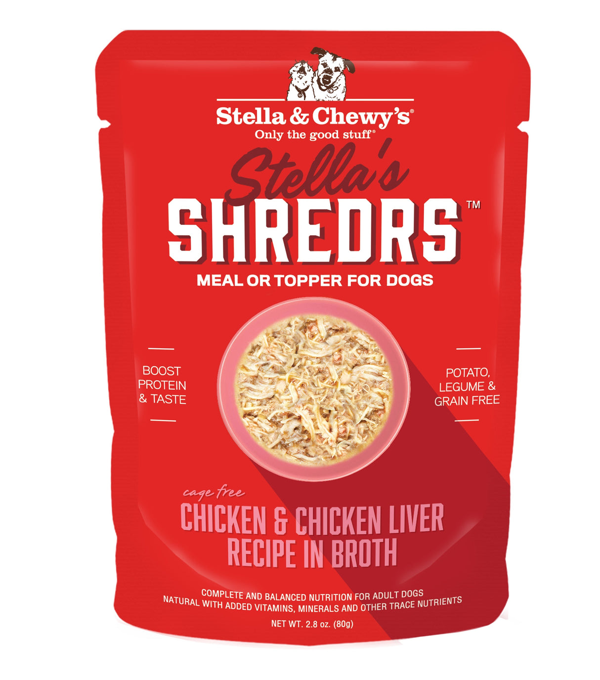 Stella & Chewy's Shredrs Chicken & Chicken Liver Recipe in Broth 2.8oz