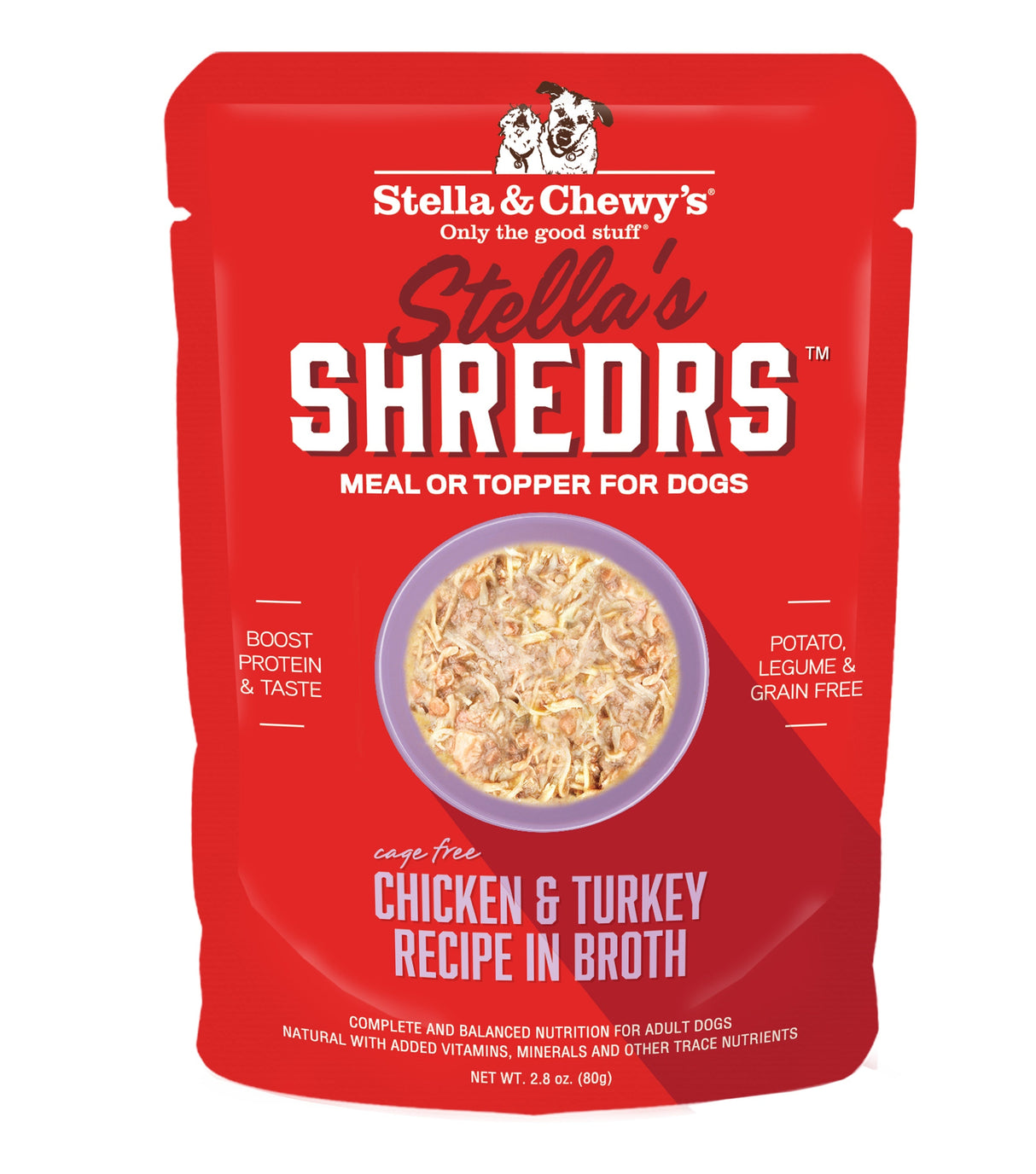 Stella & Chewy's Shredrs Chicken & Turkey Recipe in Broth 2.8oz