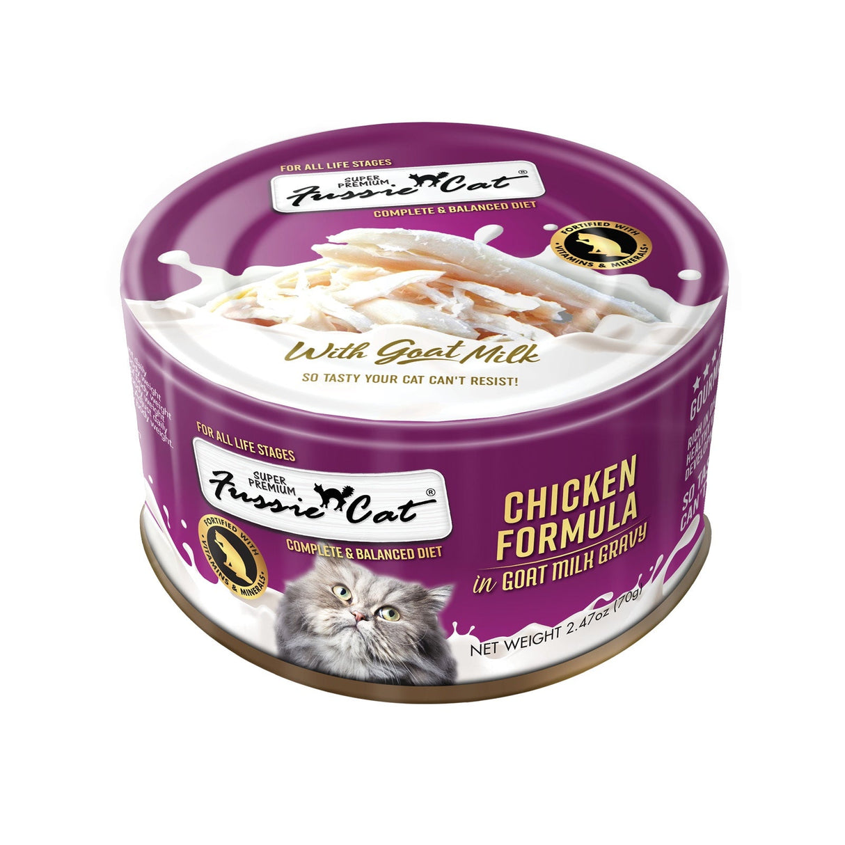 Fussie Cat Chicken in Goat Milk Gravy Wet Cat Food 2.47oz