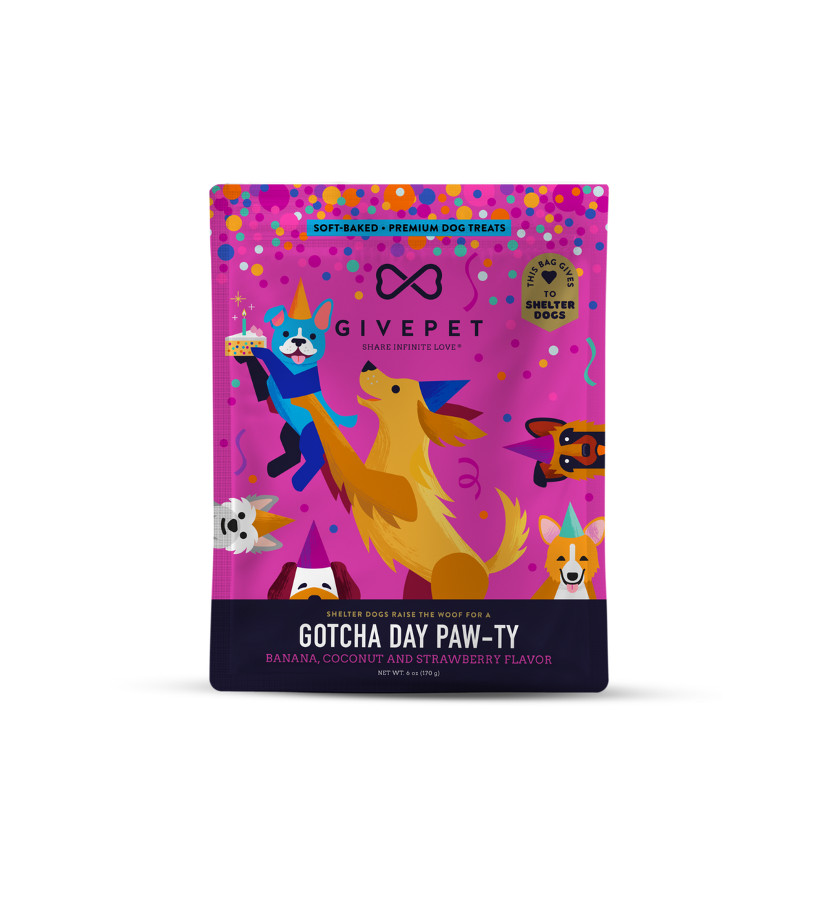 GivePet Gotcha Day Paw-ty Soft Dog Treats 6oz