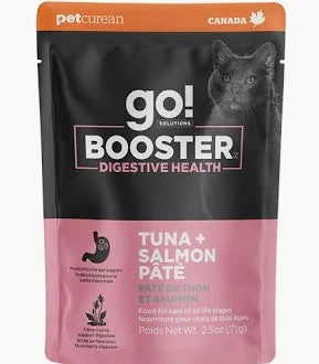 Go! Solutions Booster Digestive Health Tuna & Salmon Pate Wet Cat Food - 2.5oz pouch