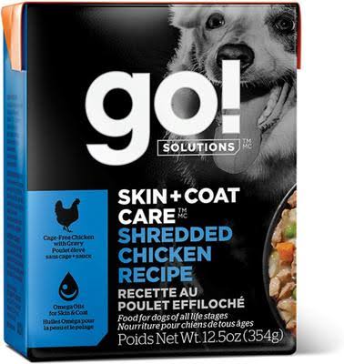 Go! Solutions Skin + Coat Chicken Shredded Wet Dog Food - 12.5oz