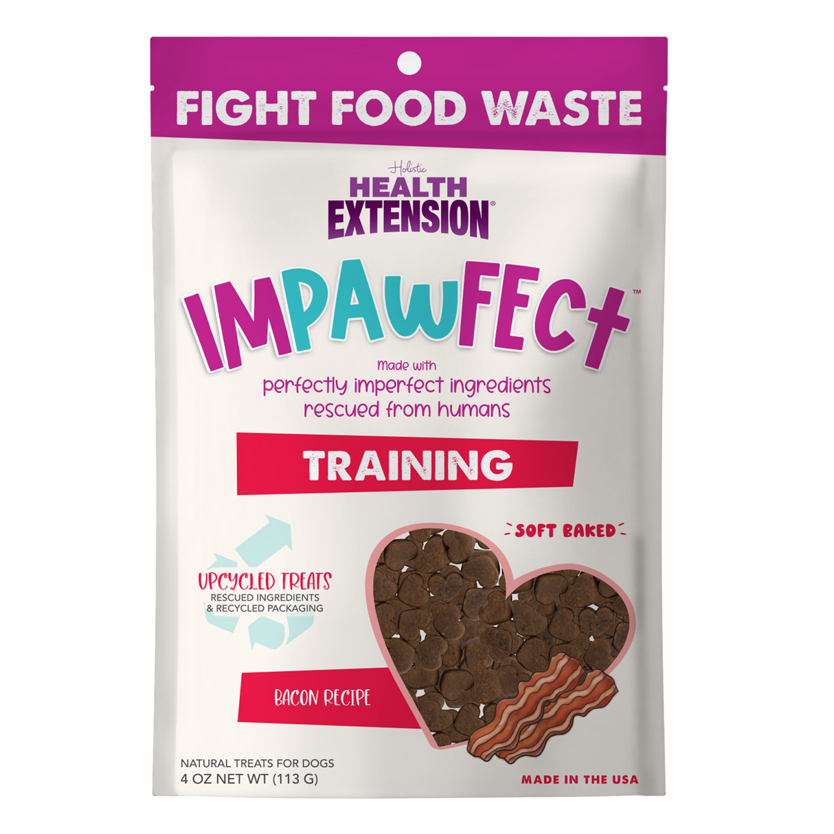 Health Extension Impawfect Training Treats Bacon Flavor 4oz