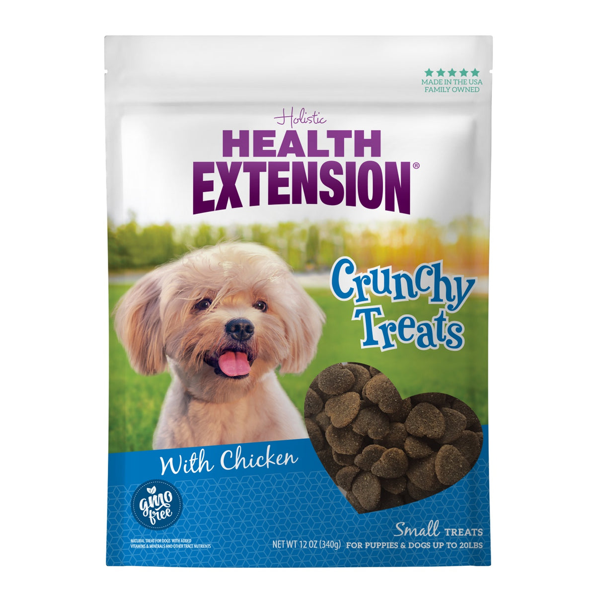 Health Extension Crunchy Heart Chicken Dog Treats 12oz