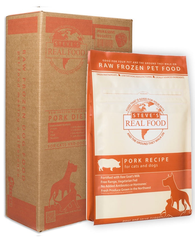 Steve's Real Food Frozen Pork Nuggets Dog & Cat Food 5lb