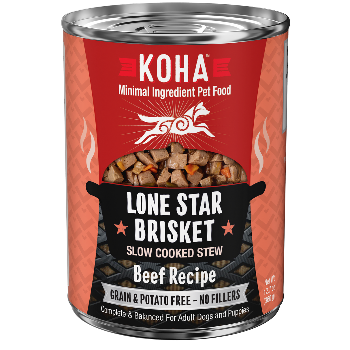 Koha Lone Star Brisket Slow Cooked Stew Wet Dog Food 12.7oz