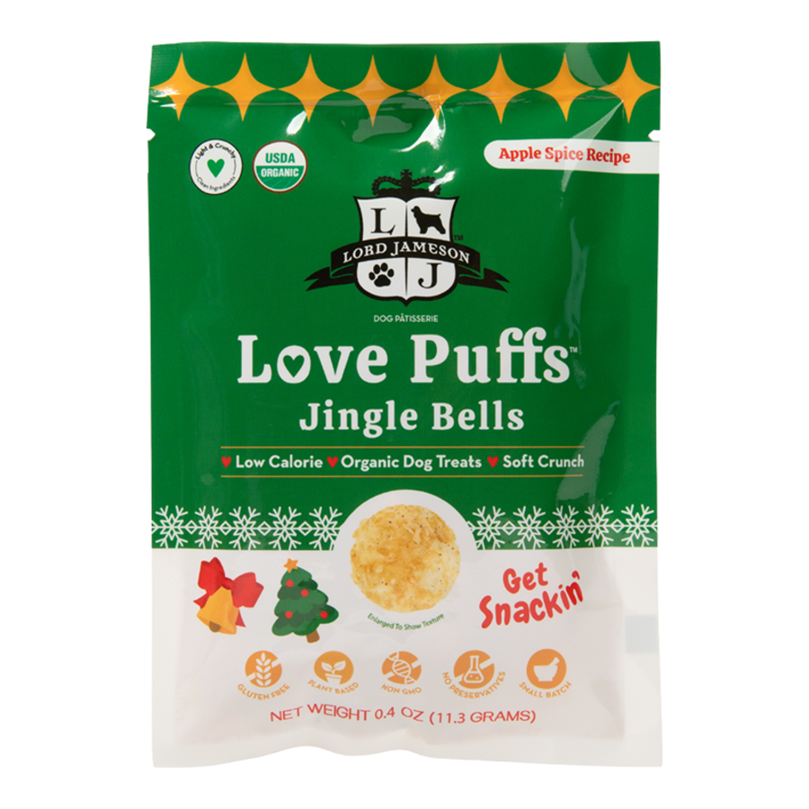 Lord Jameson Holiday Jingle Bells Puffs Dog Treat - 4oz