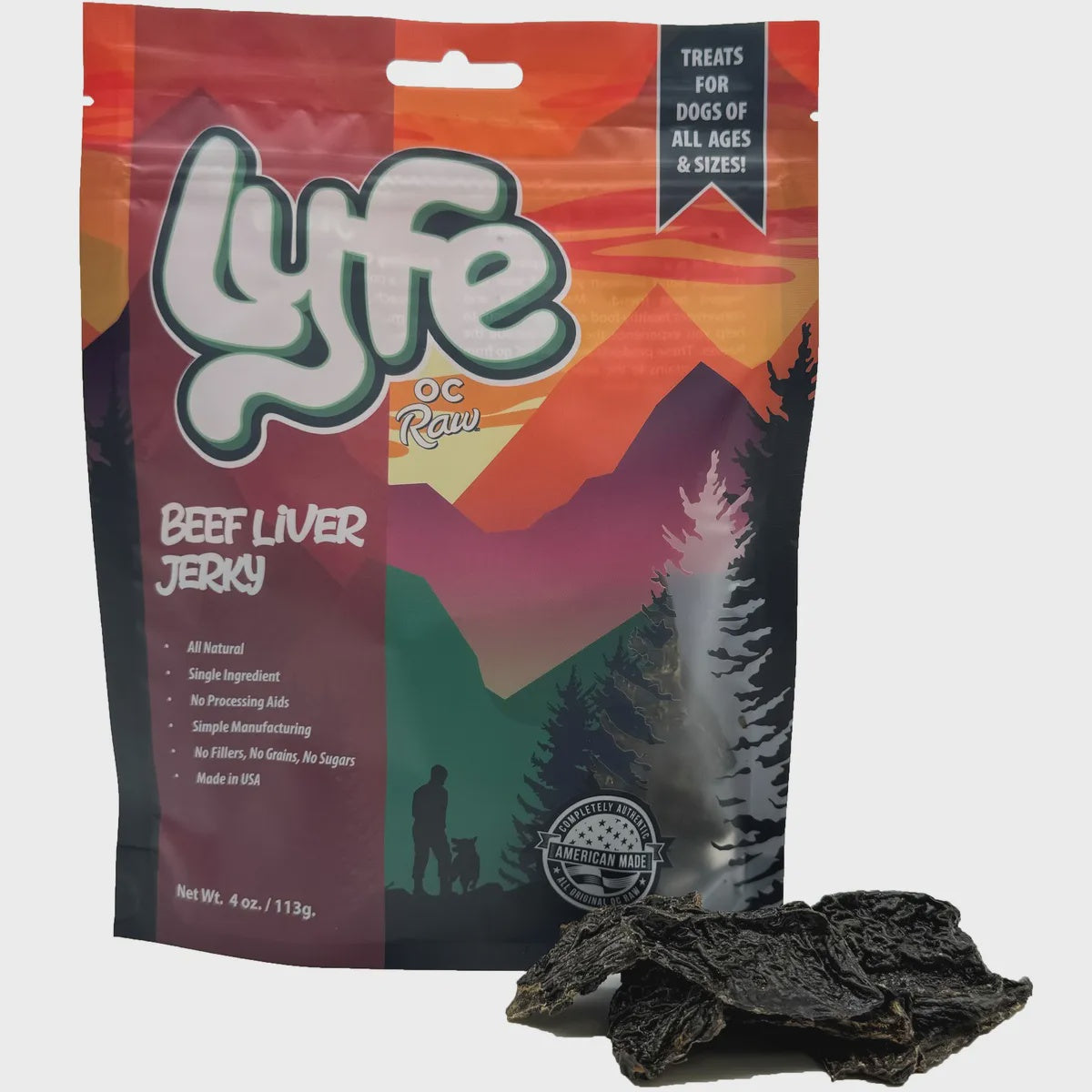 Lyfe Jerky Beef Liver Dog Treats 4oz