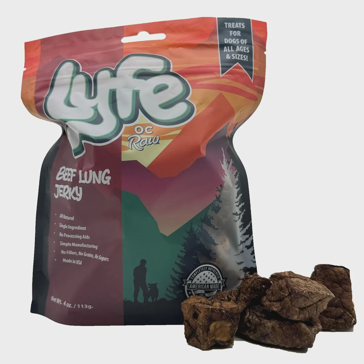 Lyfe Jerky Beef Lung Dog Treats 4oz
