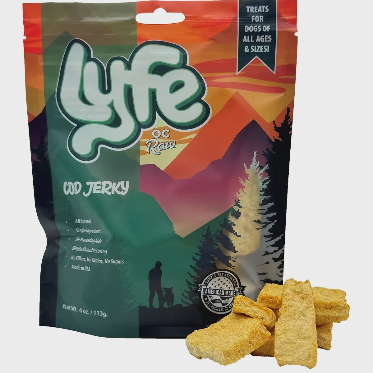 Lyfe Jerky Cod Dog Treats 4oz
