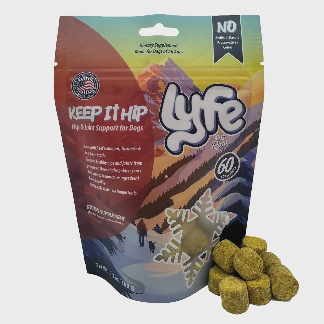 Lyfe Cold Pressed Dog Chews Keep It Hip Hip & Joint Support 6.7oz