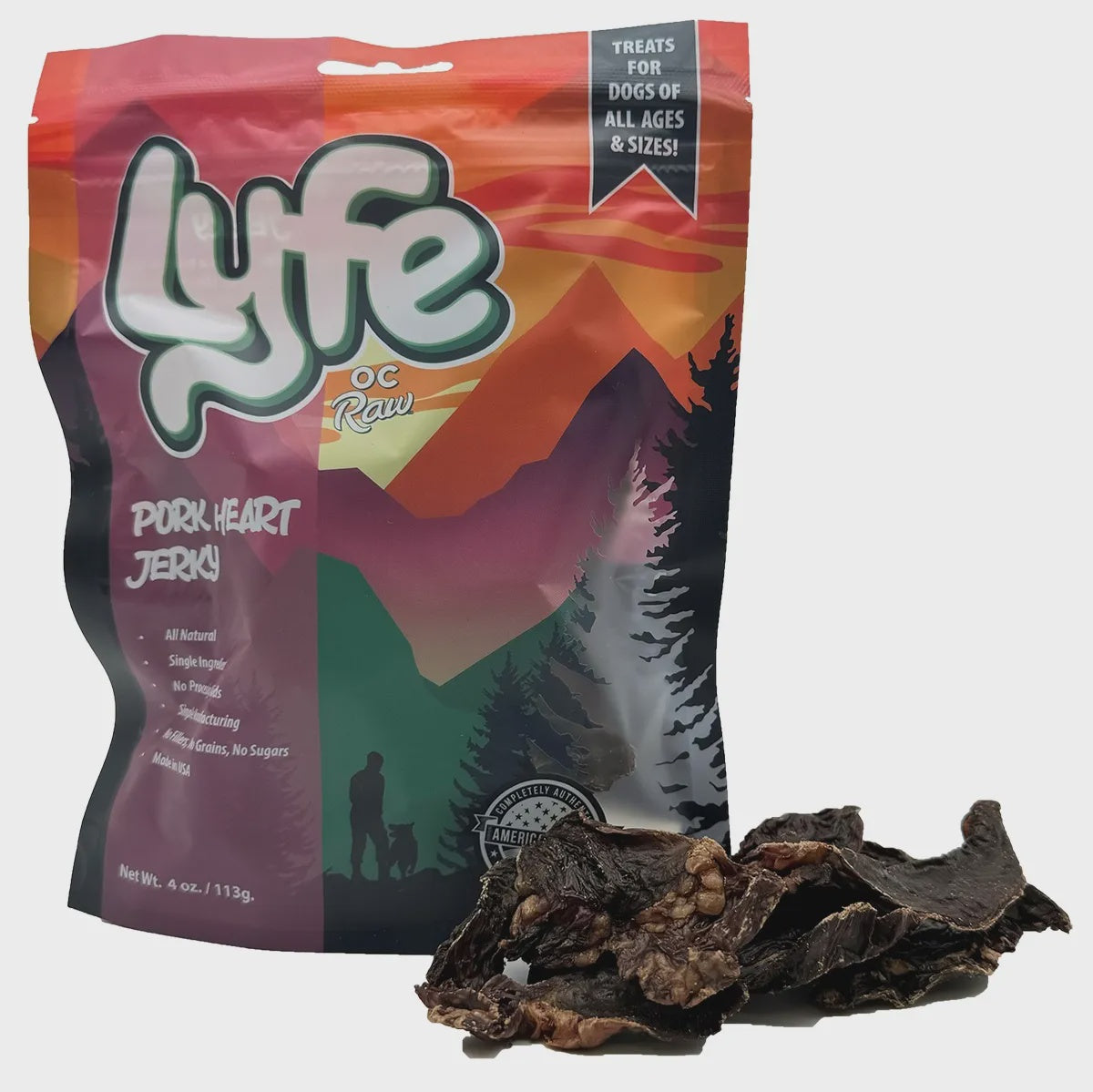 Lyfe Jerky Pork Heart Dog Treats 4oz