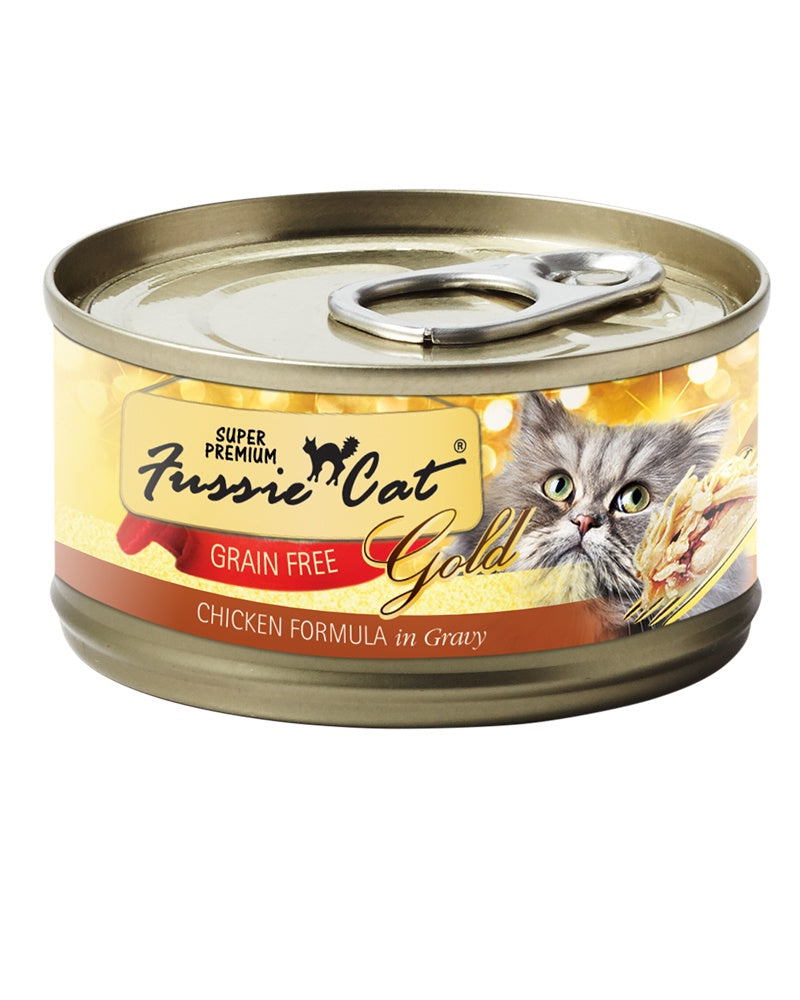 Fussie Cat Gold Chicken in Gravy Wet Cat Food 2.82oz