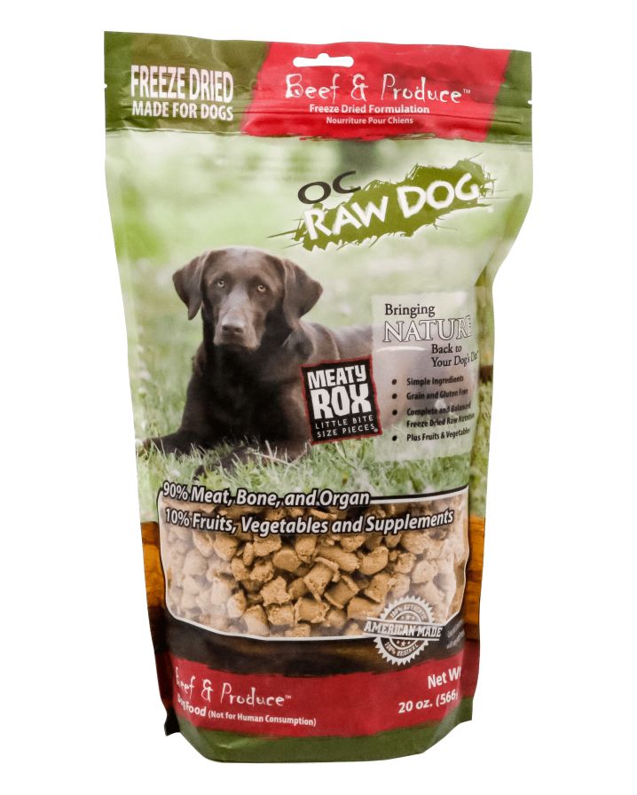 OC Raw Freeze-Dried Beef & Produce Rox for Dogs 20oz