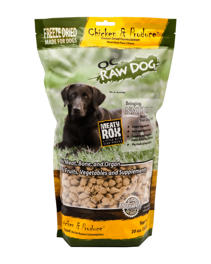 OC Raw Freeze-Dried Chicken & Produce Rox for Dogs 20oz