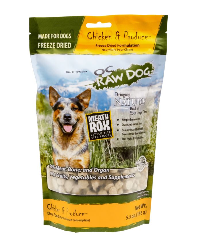 OC Raw Freeze-Dried Chicken & Produce Rox for Dogs 5.5oz