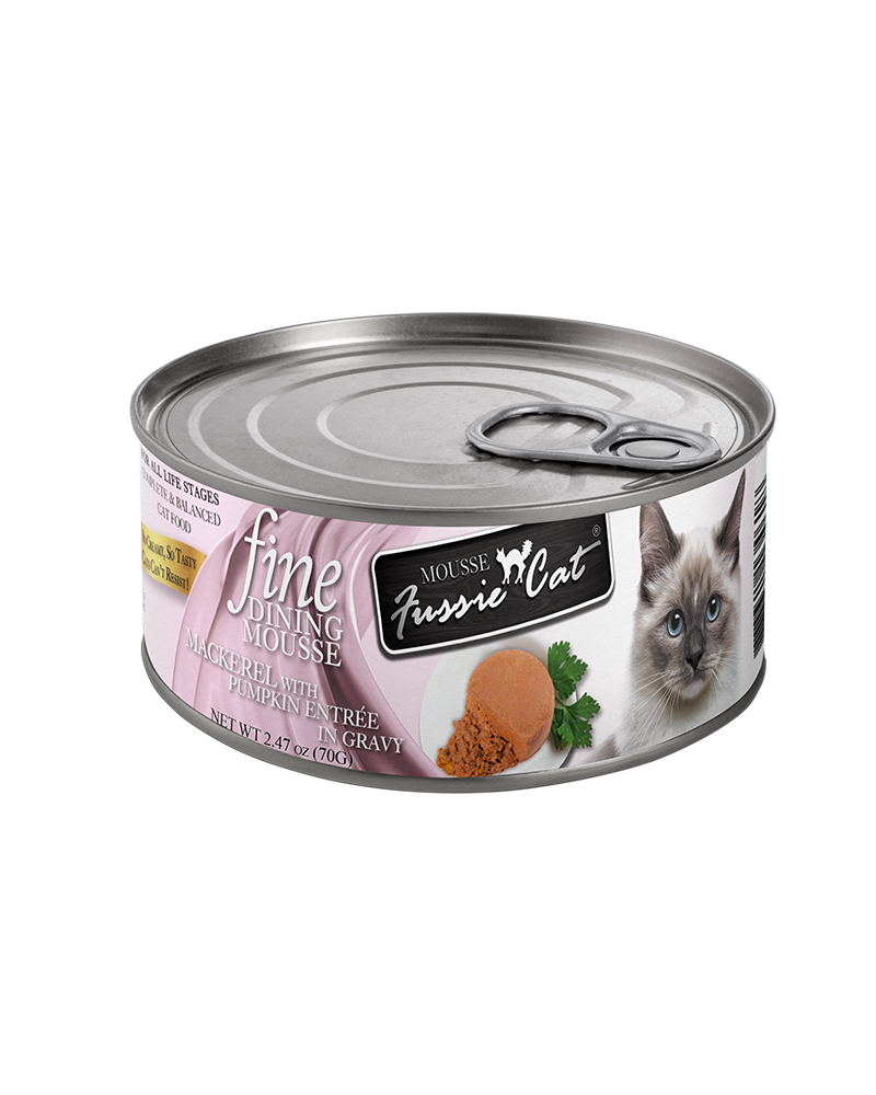 Fussie Cat Fine Dining Mousse Mackerel with Pumpkin Wet Cat Food 2.8oz