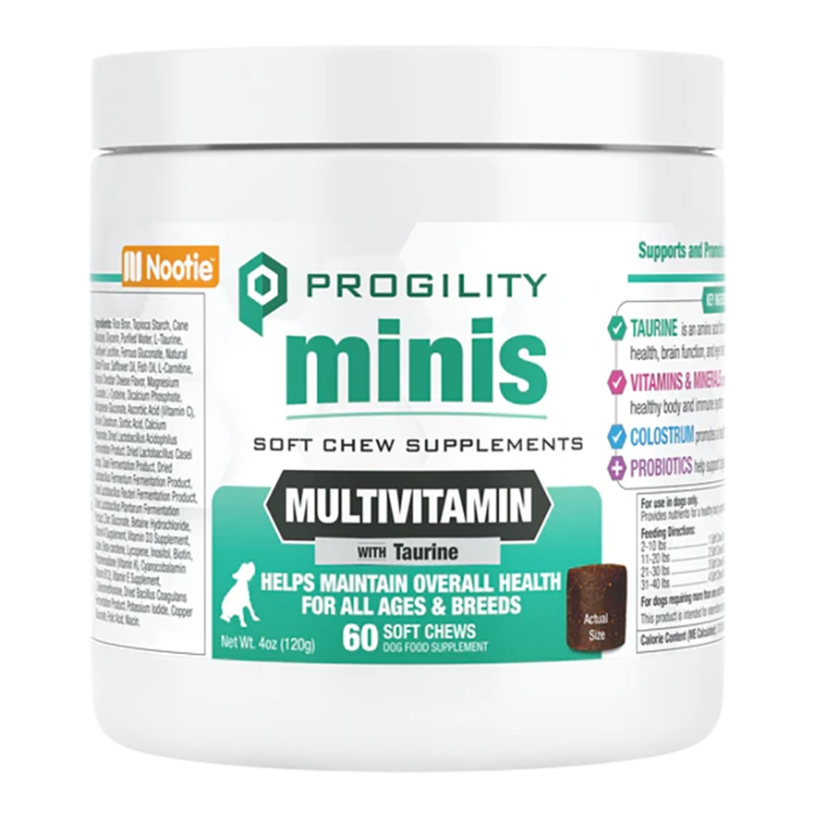 Nootie Mini Progility Multivitamin with Taurine Soft Chew Supplements for Dogs - 60ct