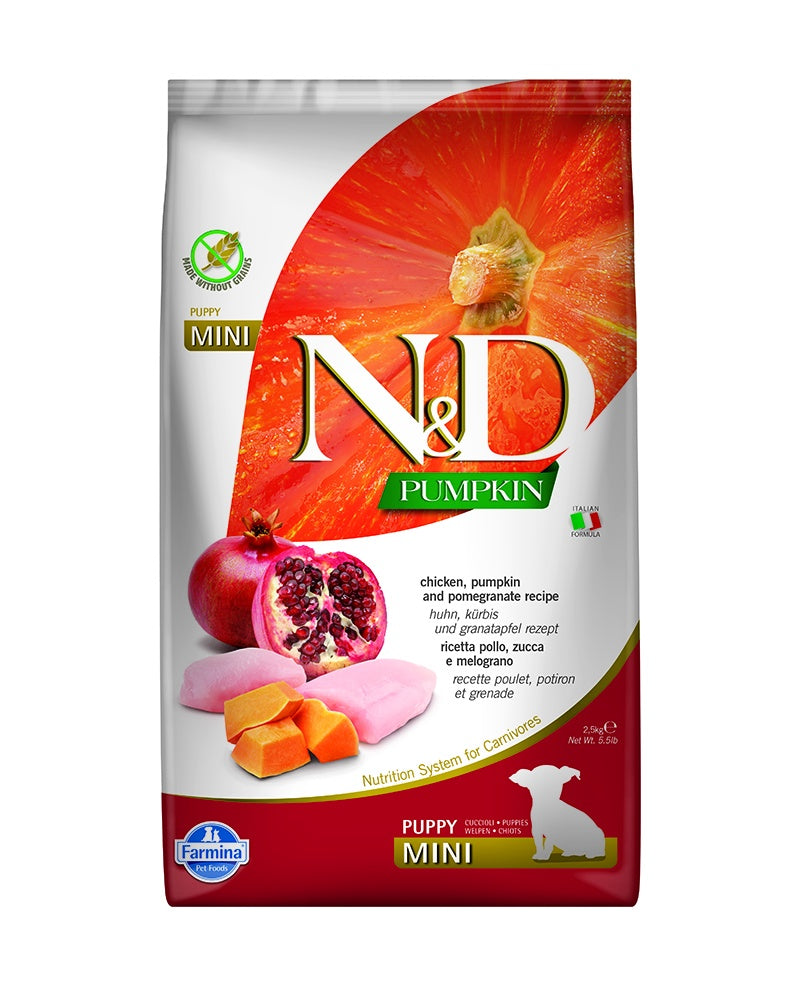 Farmina N&D Pumpkin Chicken & Pomegranate Puppy Mini Dry Dog Food 5.5lb