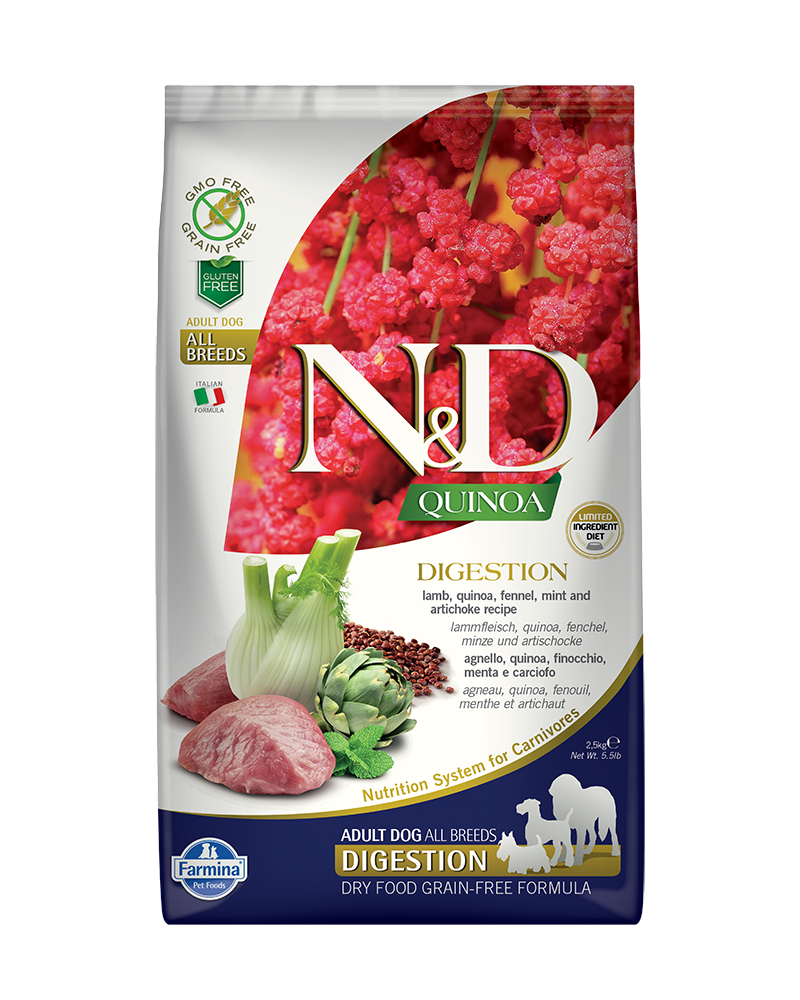 Farmina N&D Quinoa Digestion Lamb Mini Adult Dry Dog Food 5.5lb