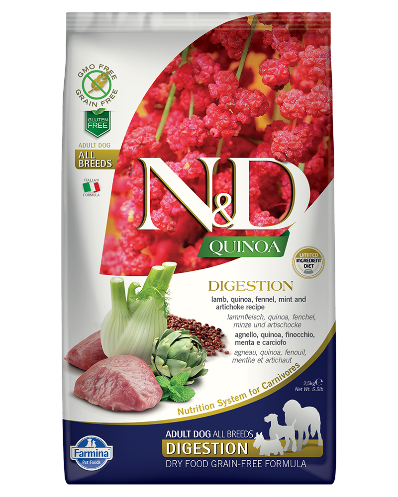 Farmina N&D Quinoa Digestion Lamb Adult Dry Dog Food 15.4lb