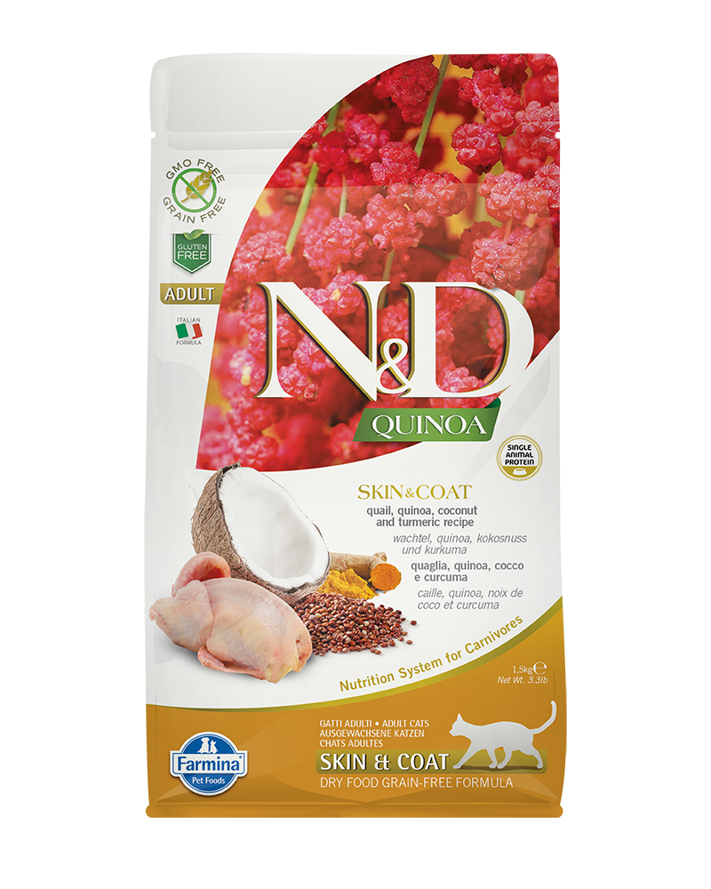 Farmina N&D Quinoa Skin & Coat Quail Adult Dry Cat Food 3.3lb
