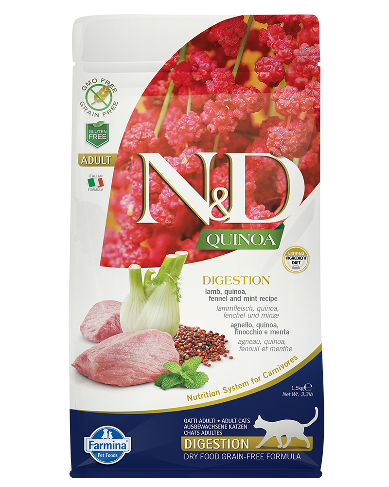 Farmina N&D Quinoa Digestion Lamb Adult Cat Food 3.3lb