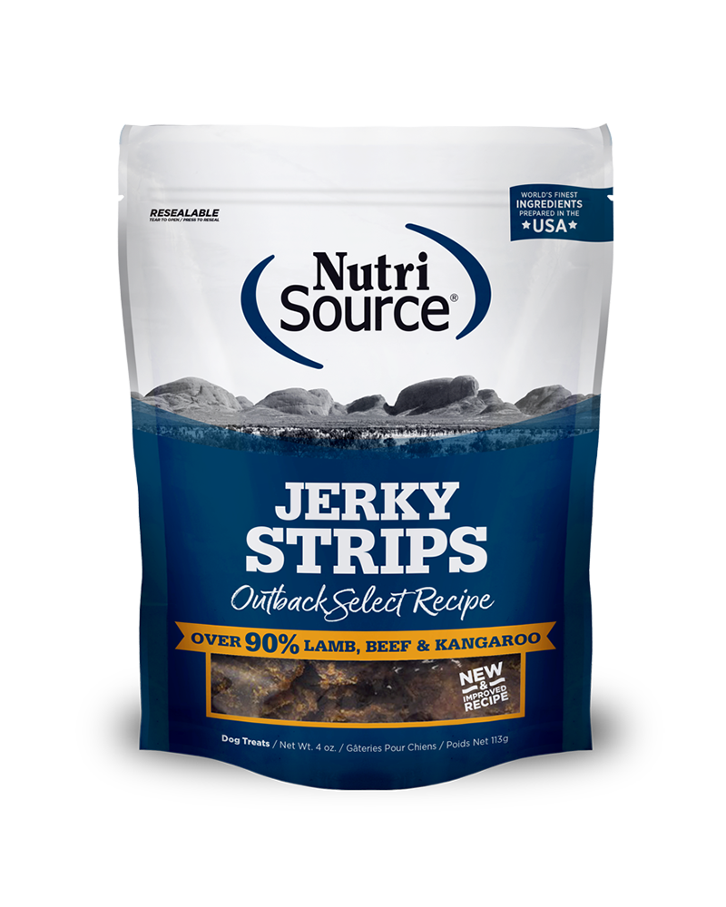 NutriSource Jerky Strips - Outback Select Dog Treats 4oz