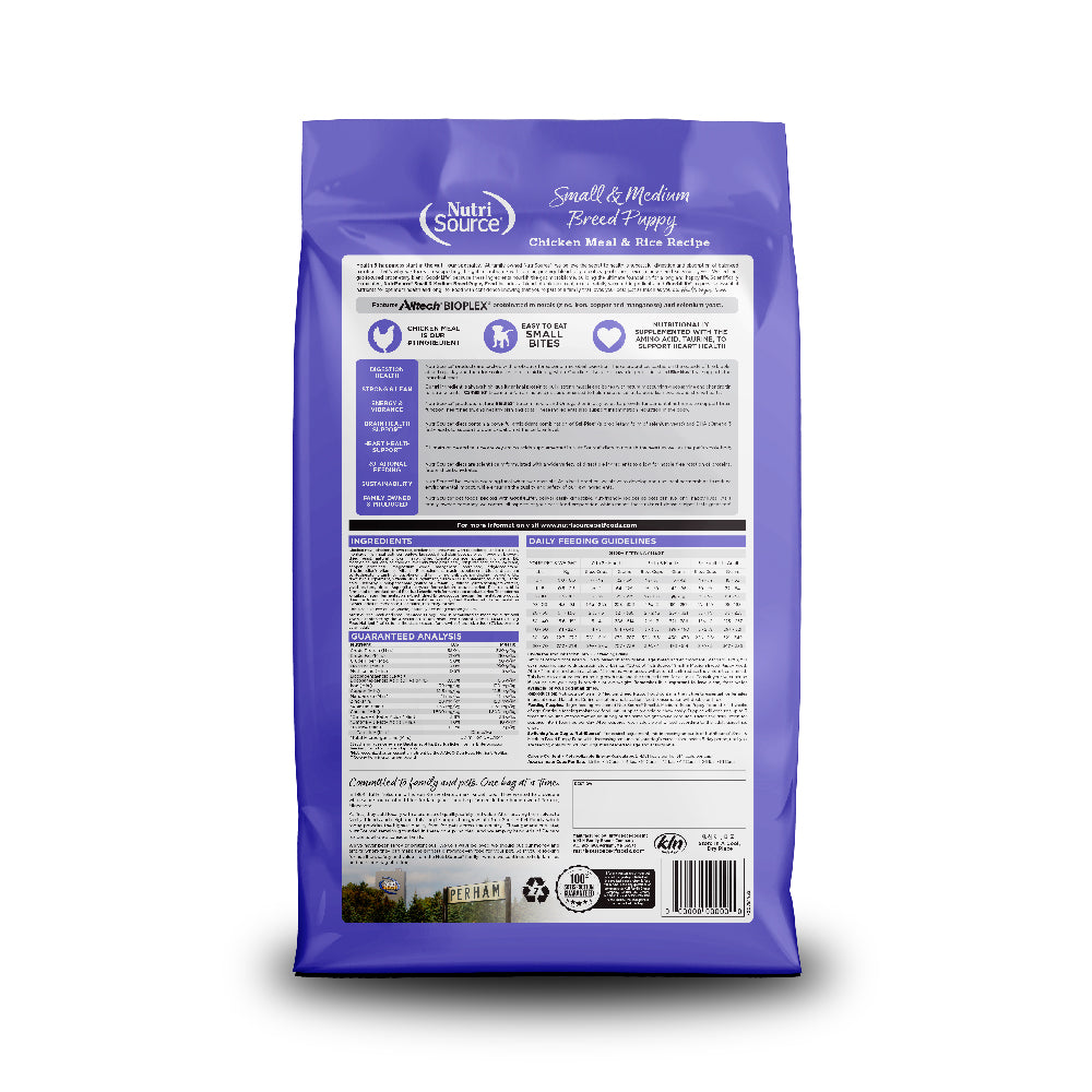 NutriSource Small & Medium Breed Puppy Chicken & Rice Dry Dog Food