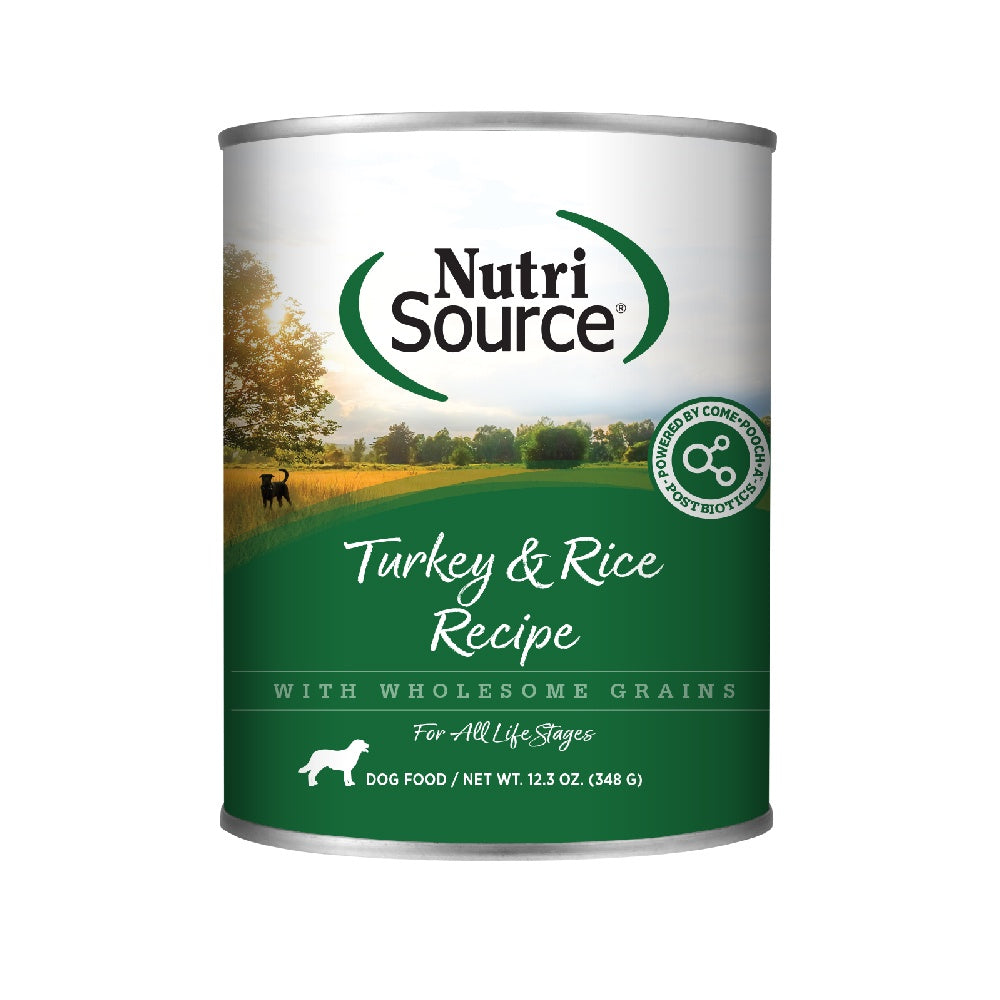 NutriSource Turkey & Rice Wet Dog Food 12.3oz