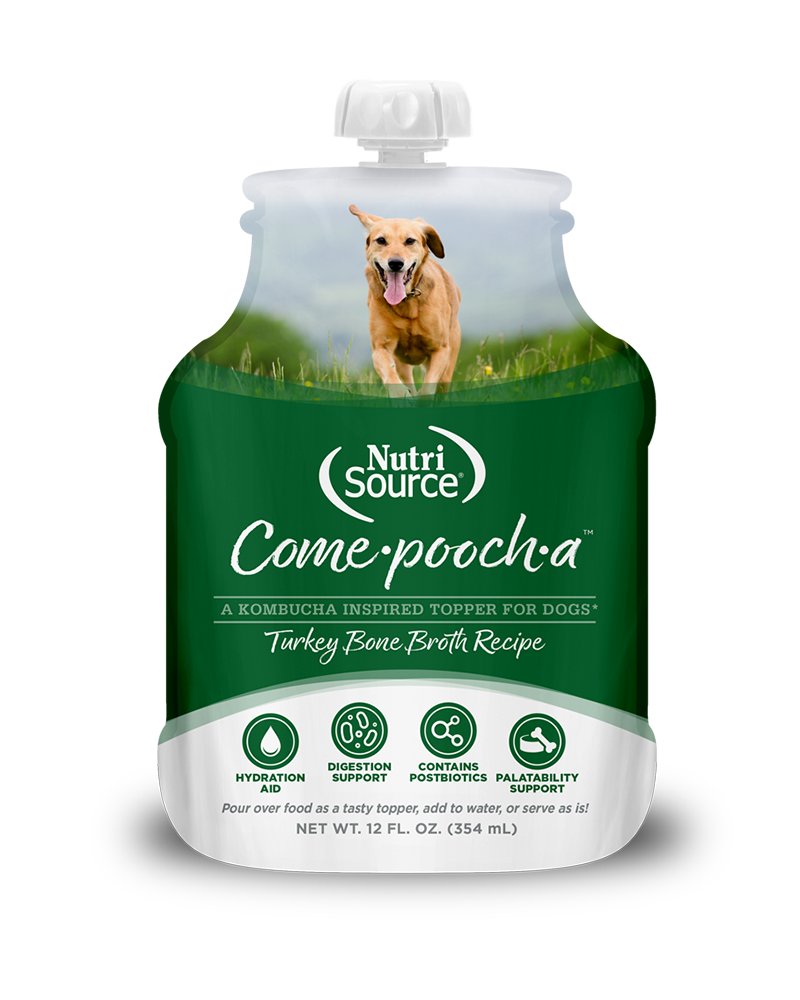 NutriSource Come-pooch-a Turkey Bone Broth Topper for Dogs 12oz